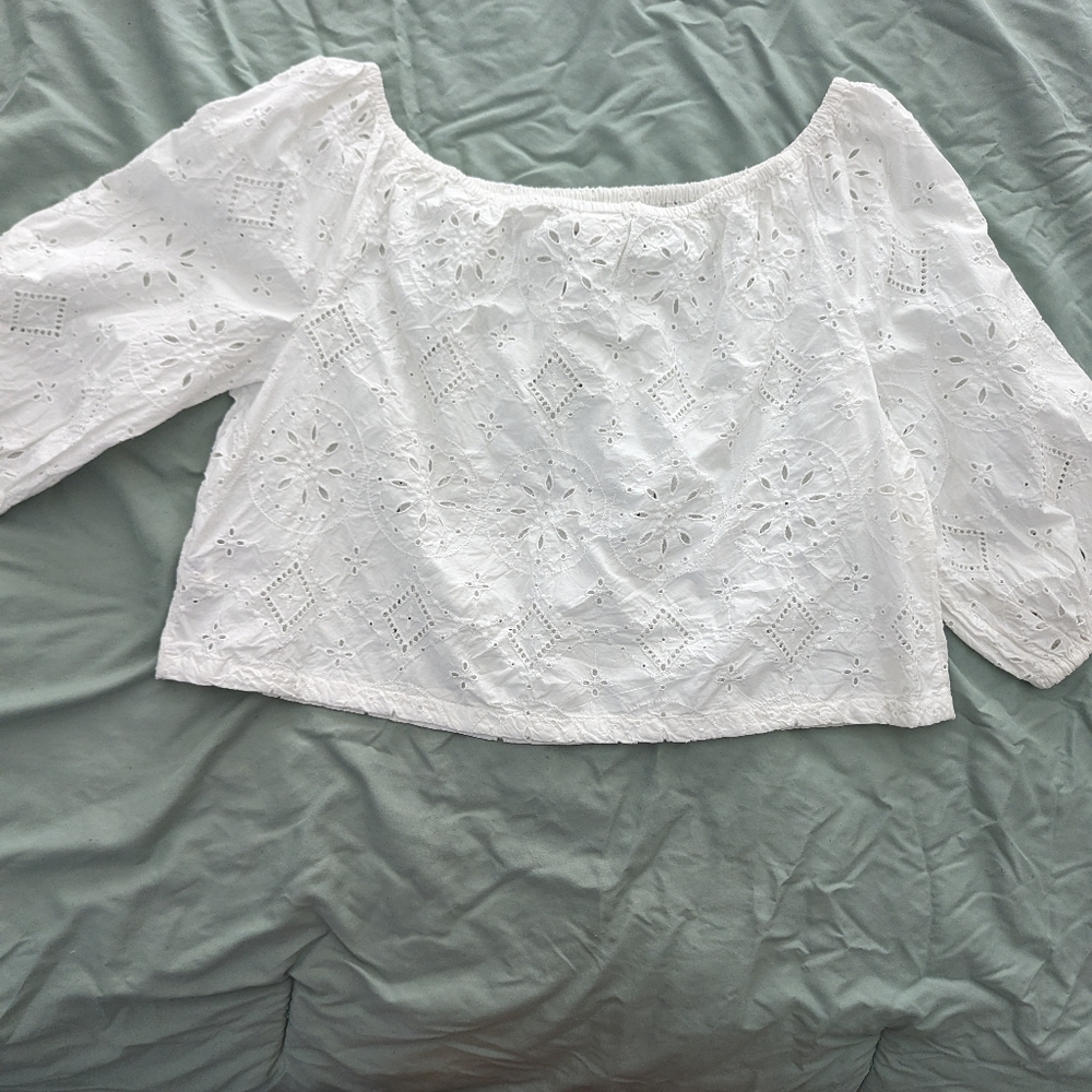 Gap White Eyelet Top